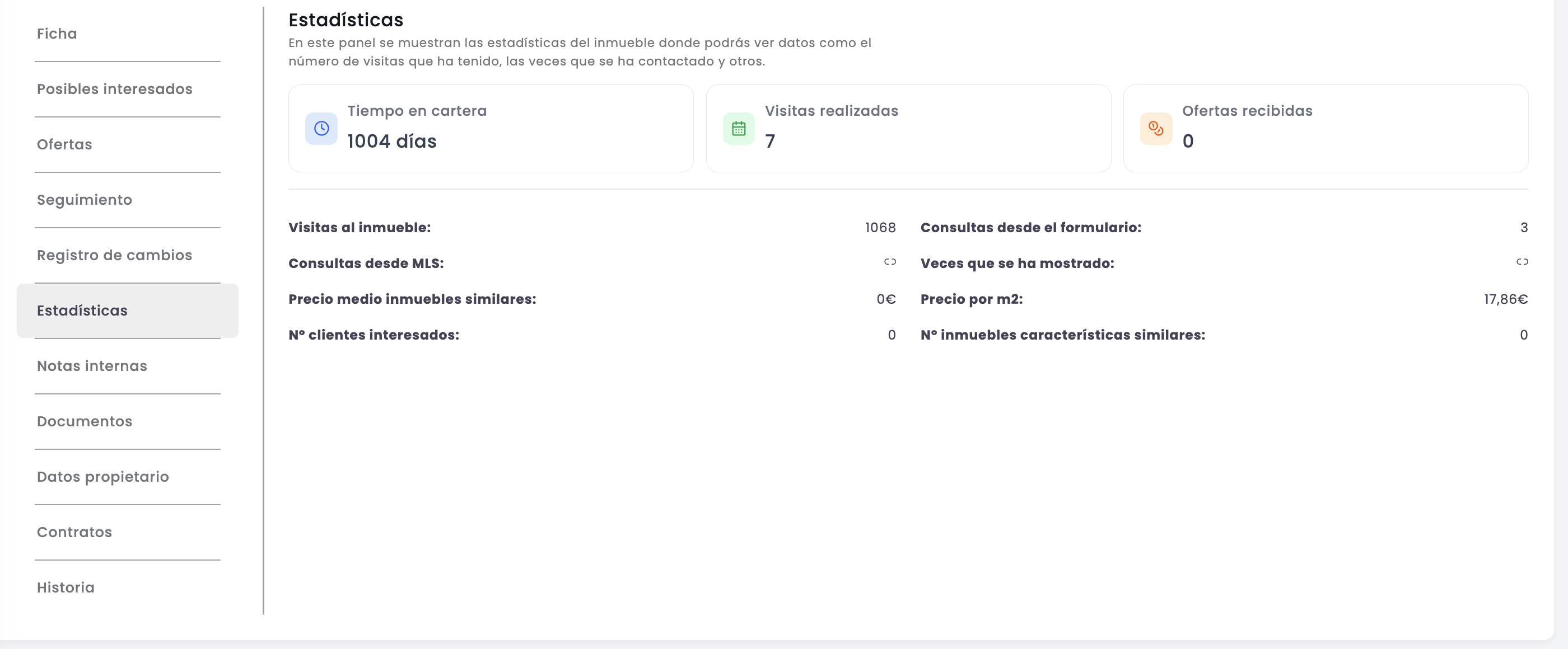 ficha del inmueble