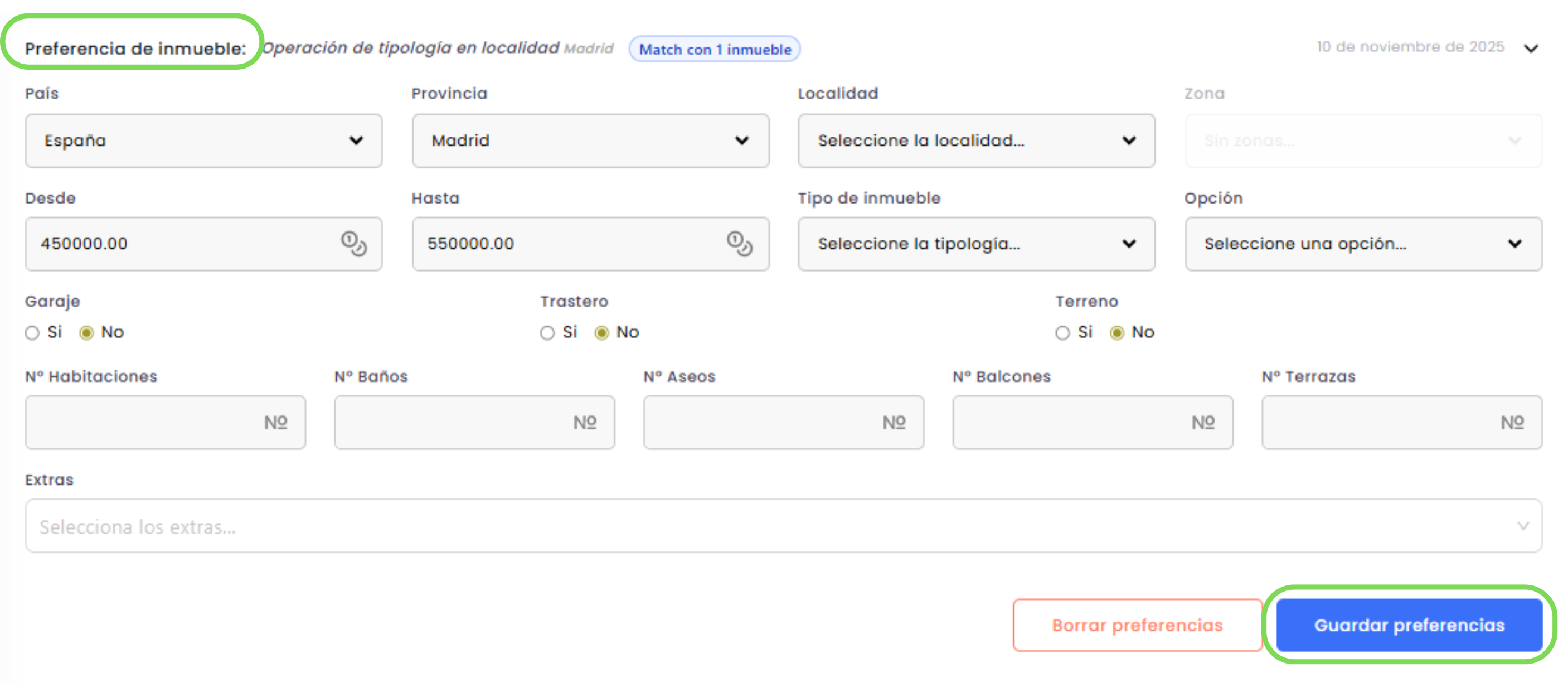 Apartado clientes
